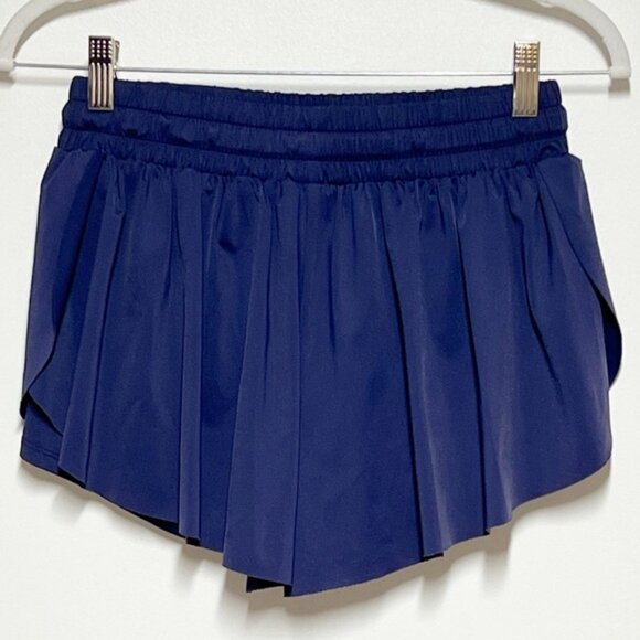 New Womens Luogongzi 2 in 1 Flowy Running Navy Shorts Sz M - Picture 8 of 12